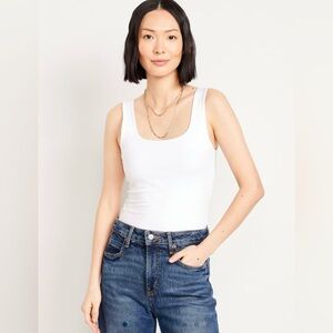 Old Navy White Fitted Tank Top